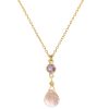 GEMSHINE Halskette mit Amethyst und Rosenquarz. Edelstein Tropfen Anhänger hochwertig vergoldet an 45 cm Kette. Made in München / Deutschland. Im edlen Schmucketui geliefert. Auch als SET mit Ohrringen – Bild 3