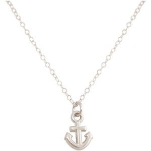 GEMSHINE Maritim Nautics Halskette mit Anker aus 925 Silber, hochwertig vergoldet oder rose Navy Stil - Made in Madrid, Spanien., Metall Farbe:Silber