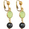 GEMSHINE Ohrclips Ohrringe mit Chalcedon und Tahiti Perlen. Hochwertig vergoldete Tropfen Ohrhänger. Made in München / Deutschland. Im eleganten Schmucketui geliefert. – Bild 3