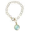 Gemshine - Damen - Armband - Vergoldet - Chalcedon - Grün - CANDY