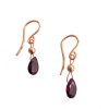 Gemshine - Damen - Ohrringe - Rose Vergoldet - Granat - Rot - Tropfen - Facettiert - 1,5 cm