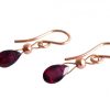 Gemshine - Damen - Ohrringe - Rose Vergoldet - Granat - Rot - Tropfen - Facettiert - 1,5 cm – Bild 4