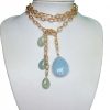 Gemshine - Damen - Halskette  - Lariat - Vergoldet - Aquamarin - Tropfen - Blau - 100 cm – Bild 5
