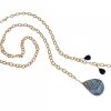 Gemshine - Damen - Halskette  - Lariat - Vergoldet - Achat -Tropfen - Blau - Schwarz - 100 cm – Bild 5