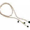 Gemshine - Damen - Halskette  - Lariat - Vergoldet - Turmalin Quarz -Tropfen - Grün - 100 cm – Bild 4
