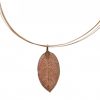 Gemshine - Damen - Halskette - Anhänger - Vergoldet - Blatt - Rose - Natur - 7 cm – Bild 5