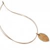 Gemshine - Damen - Halskette - Anhänger - Vergoldet - Blatt - Rose - Natur - 7 cm – Bild 4