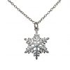 Gemshine - Damen - Halskette - Anhänger - SCHNEEFLOCKE - 925 Silber - 2 cm