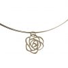 Gemshine - Damen - Halskette - Anhänger - 925 Silber - Blume - Rose - Art Deco - 2 cm
