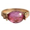Gemshine - Damen - Ring - Spannring - Vergoldet - Turmalin - Rosa, Ringgröße:57 (18.1)