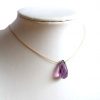 Gemshine - Damen - Halskette  - Vergoldet - Amethyst - Tropfen - Facettiert - Violett - 45 cm – Bild 3