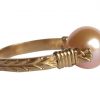 Gemshine - Damen - Ring - Spannring - Vergoldet - Zuchtperle - Lachs - Rose - 8mm, Ringgröße:52 (16.6) – Bild 4