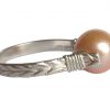 Gemshine - Damen - Ring - Spannring - 925 Silber - Zuchtperle - Lachs - Rose - 8mm, Ringgröße:54 (17.2) – Bild 3