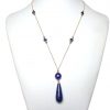 Gemshine - Damen - Halskette - Vergoldet - Onyx - Lapis Lazuli - Blau - PARTY DROPS - 45 cm – Bild 4
