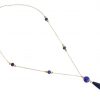 Gemshine - Damen - Halskette - Vergoldet - Onyx - Lapis Lazuli - Blau - PARTY DROPS - 45 cm