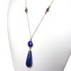 Gemshine - Damen - Halskette - Vergoldet - Onyx - Lapis Lazuli - Blau - PARTY DROPS - 45 cm – Bild 3