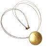 GEMSHINE Damenhalskette in hochwertiger Mattverarbeitung, 925 Silber vergoldet. Runder Designer Anhänger mit Kette. Made in Madrid / Spanien. Im eleganten Schmucketui mit Geschenkverpackung – Bild 5