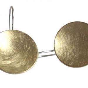 GEMSHINE Damenohrringe in hochwertiger Mattverarbeitung, massiv 925 Silber vergoldet. Elegante runde Designer Ohrhänger. Made in Madrid / Spanien. Im eleganten Schmucketui mit Geschenkverpackung.