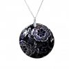 Gemshine - Damen - Halskette - Anhänger - Medaillon - Perlmutt - FLOWERS - 925 Silber - Schwarz - 5 cm