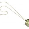 Gemshine - Damen - Halskette - Anhänger - Vergoldet - Blatt - Chrysanthem - Natur - 3,5 cm – Bild 5