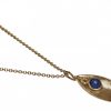 Gemshine - Damen - Halskette - Anhänger - 925 Silber - Vergoldet - Marquise - Minimalistisch - Design - Saphir - Blau - 45 cm – Bild 3