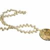Gemshine - Damen - Halskette - Anhänger -  Medaillon - Perlen - Vergoldet - Weiß - Grau - 5 cm – Bild 4
