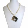 Gemshine - Damen - Halskette - Anhänger - Medaillon - Perlen - Perlmutt - Vergoldet - Bronze - Grau - Weiß - 7 cm – Bild 3