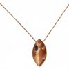 Gemshine - Damen - Halskette - Anhänger - 925 Silber - Rose Vergoldet - Marquise - Minimalistisch - Design - Iolith - Blau - 45 cm