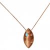 Gemshine - Damen - Halskette - Anhänger - 925 Silber - Rose Vergoldet - Marquise - Minimalistisch - Design - Topas - Blau - 45 cm