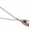 Gemshine - Damen - Halskette - Anhänger - 925 Silber - Rose Vergoldet - Marquise - Minimalistisch - Design - Saphir - Blau - 45 cm – Bild 3