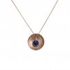 Gemshine - Damen - Halskette - Anhänger - 925 Silber - Rose Vergoldet - Schale -  Geometrisch - Design - Saphir - Blau - 45 cm – Bild 3