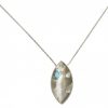 Gemshine - Damen - Halskette - Anhänger - 925 Silber - Marquise - Minimalistisch - Design - Topas - Blau - 45 cm