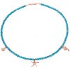 GEMSHINE Maritim Nautics Halskette: Seepferd, Seestern und Anker. 925 Silber, vergoldet oder rose. Navy Stil mit Türkis Edelsteinen - Made in München, Deutschland, Metall Farbe:Silber rose vergoldet – Bild 3