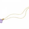 Gemshine - Damen - Halskette - Anhänger - 925 Silber Vergoldet - Chalzedon - Lavendel Lila - GEM - 2,5 cm – Bild 3
