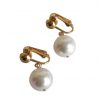 Gemshine - Damen - Ohrringe  - Ohrclips - Vergoldet - Perlen - Edel Weiss - 2 cm
