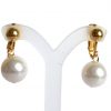 Gemshine - Damen - Ohrringe  - Ohrclips - Vergoldet - Perlen - Edel Weiss - 2 cm – Bild 5
