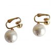 Gemshine - Damen - Ohrringe  - Ohrclips - Vergoldet - Perlen - Edel Weiss - 2 cm – Bild 3