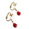 Gemshine - Damen - Ohrringe  - Ohrclips - Vergoldet - Jade - Tropfen - Facettiert - Rot - 2 cm – Bild 5