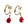Gemshine - Damen - Ohrringe  - Ohrclips - Vergoldet - Jade - Tropfen - Facettiert - Rot - 2 cm – Bild 3
