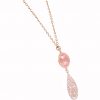 GEMSHINE Halskette mit Mandala und Rosenquarz Edelstein. Anhänger aus Silber, vergoldet oder rose an 45cm Kette. Made in Madrid / Spanien. Im edlen Geschenketui., Metall Farbe:Silber rose vergoldet – Bild 3