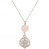 GEMSHINE Halskette mit Mandala und Rosenquarz Edelstein. Anhänger aus Silber, vergoldet oder rose an 45cm Kette. Made in Madrid / Spanien. Im edlen Etui, Metall Farbe:Silber – Bild 3