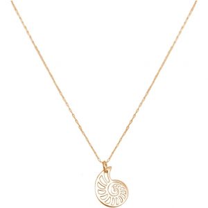 GEMSHINE Maritim Nautics Halskette mit Nautilus Muschel aus 925 Silber, hochwertig vergoldet oder rose im Navy Stil - Made in Madrid, Spanien, Metall Farbe:Silber vergoldet