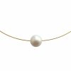 GEMSHINE Damenhalskette mit weißer Perle. 45 cm lange vergoldete Perlenkette - Made in München / Germany - Im eleganten Schmucketui mit Geschenkverpackung geliefert. – Bild 5
