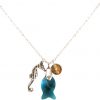Gemshine - Damen - Halskette - Anhänger - 925 Silber - Fisch - Seepferdchen - Blau - MADE WITH SWAROVSKI ELEMENTS® - 45 cm