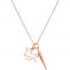 GEMSHINE Halskette mit Einhorn und Horn: Anhänger aus 925 Silber an einer 45 cm langen Halskette. Made in Spanien. Eleganten Geschenketui, Metall Farbe:Silber rose vergoldet