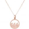 GEMSHINE Maritim Nautics Halskette mit Surf Wellen Meer aus 925 Silber, hochwertig vergoldet oder rose im Navy Stil - Made in Madrid, Spanien, Metall Farbe:Silber rose vergoldet – Bild 3
