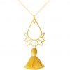 Gemshine - Damen - Halskette - Anhänger - 925 Silber - Vergoldet - Lotus Blume - Quaste - Goldgelb - YOGA - 45 cm – Bild 4