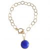 Gemshine - Damen - Armband - Vergoldet - Onyx - Blau - CANDY