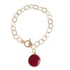 Gemshine - Damen - Armband - Vergoldet - Rubin - Rot - CANDY
