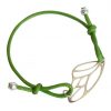 Gemshine - Damen - Armband - KNOTS - Schmetterling Flügel -  925 Silber - Grün - Größenverstellbar
